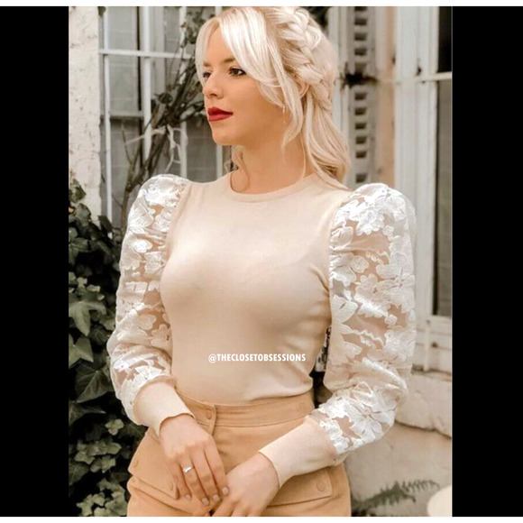 ZARA BLOGGER FAVE!!! Knit Top with Lace Sleeves NWT - Picture 10 of 16